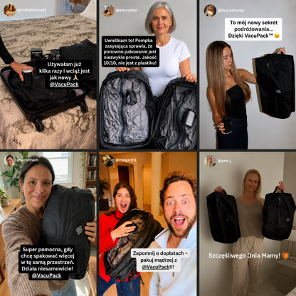 VacuPack™ Torba Kompresyjna z Pompką – 70% Więcej Przestrzeni
