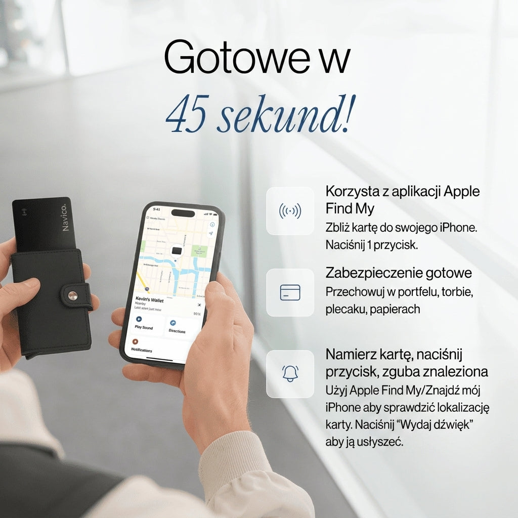 Spokój w Każdej Sytuacji –  Karta Lokalizacyjna Navico do Portfela, Walizki i Samochodu Android/iPhone